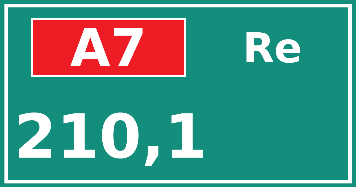 Hectometerbord A7 210,1 zijde Re