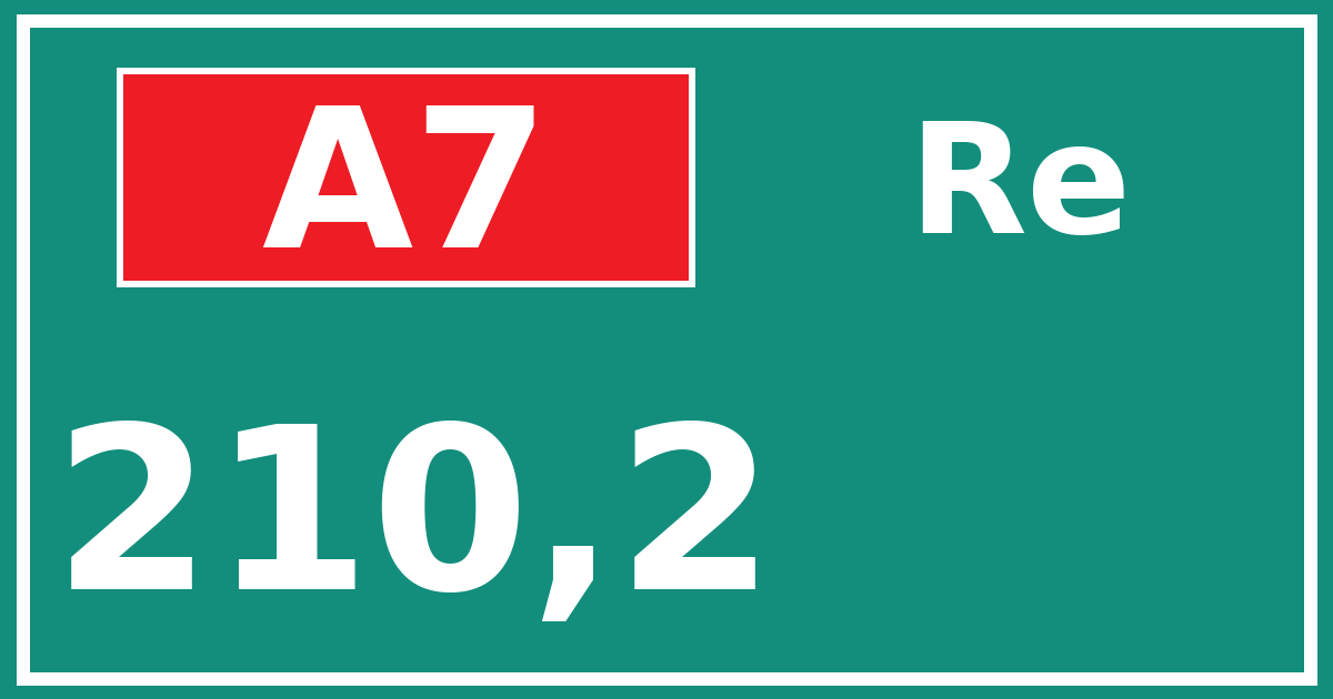 Hectometerbord A7 210,2 zijde Re