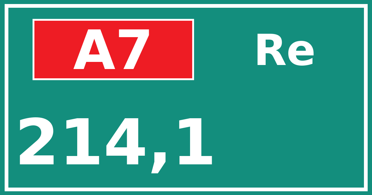 Hectometerbord A7 214,1 zijde Re