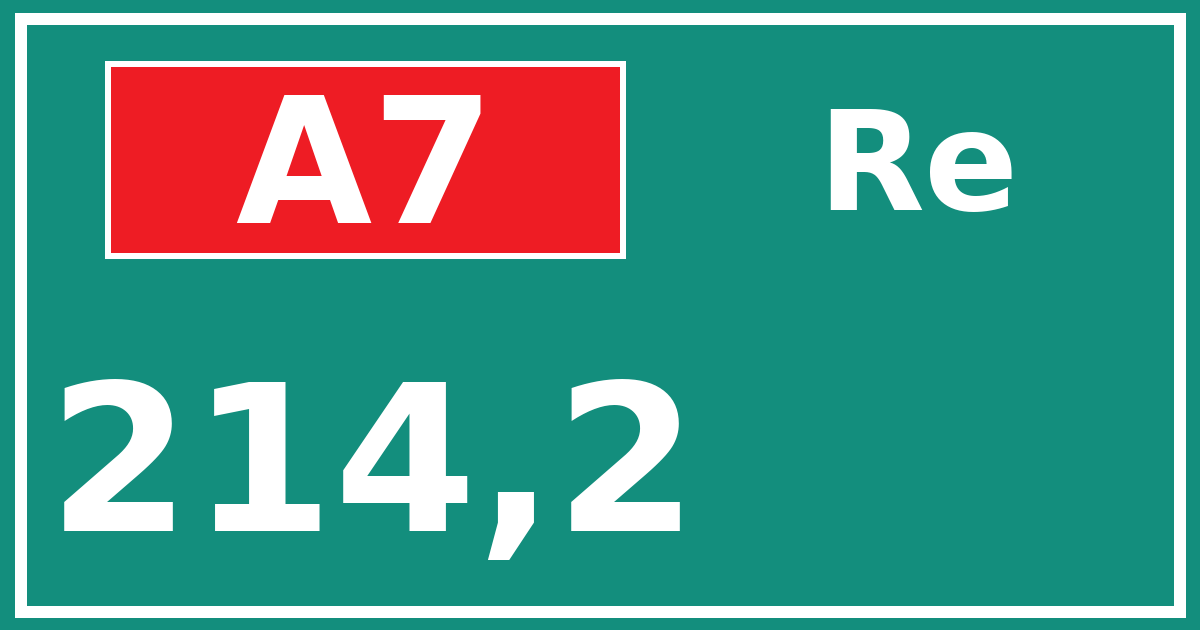 Hectometerbord A7 214,2 zijde Re