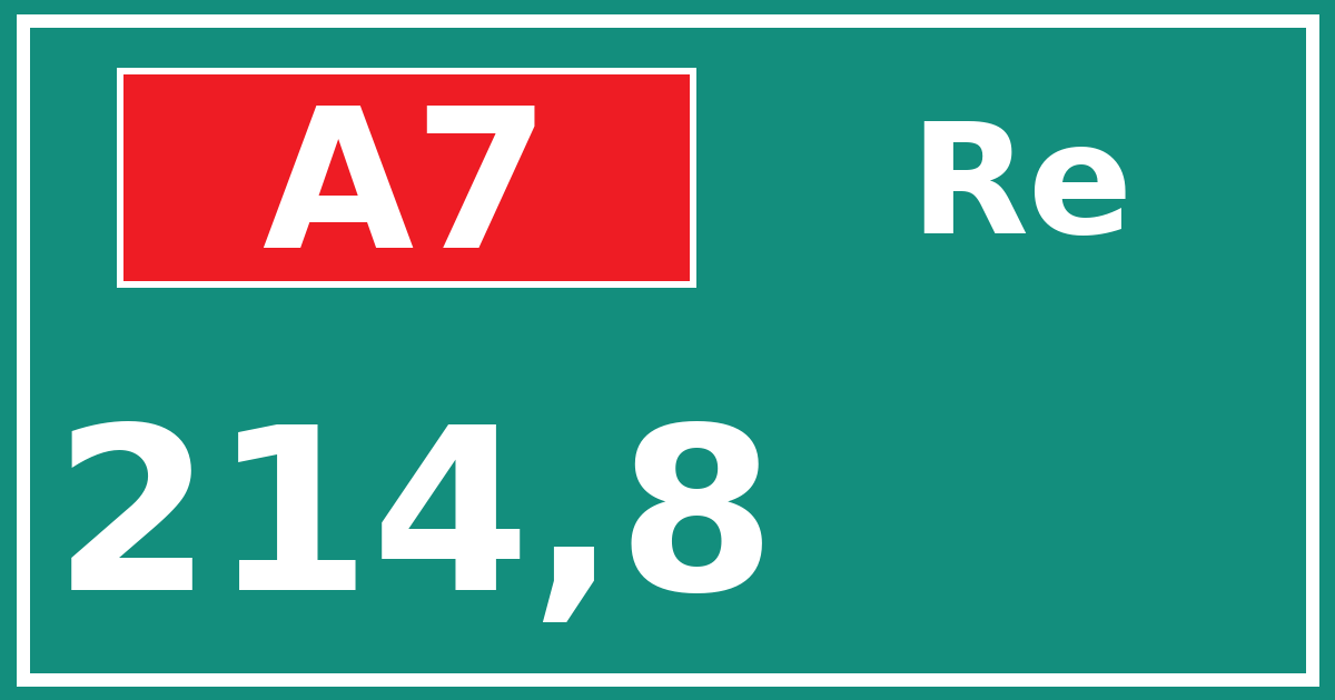 Hectometerbord A7 214,8 zijde Re