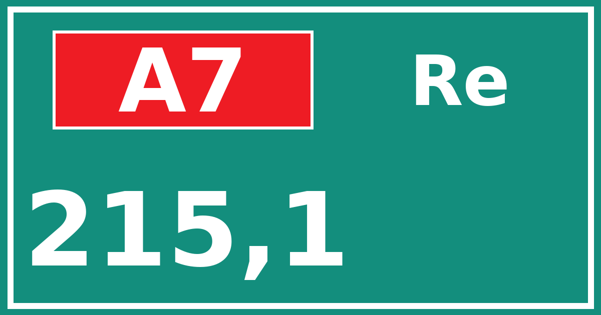 Hectometerbord A7 215,1 zijde Re