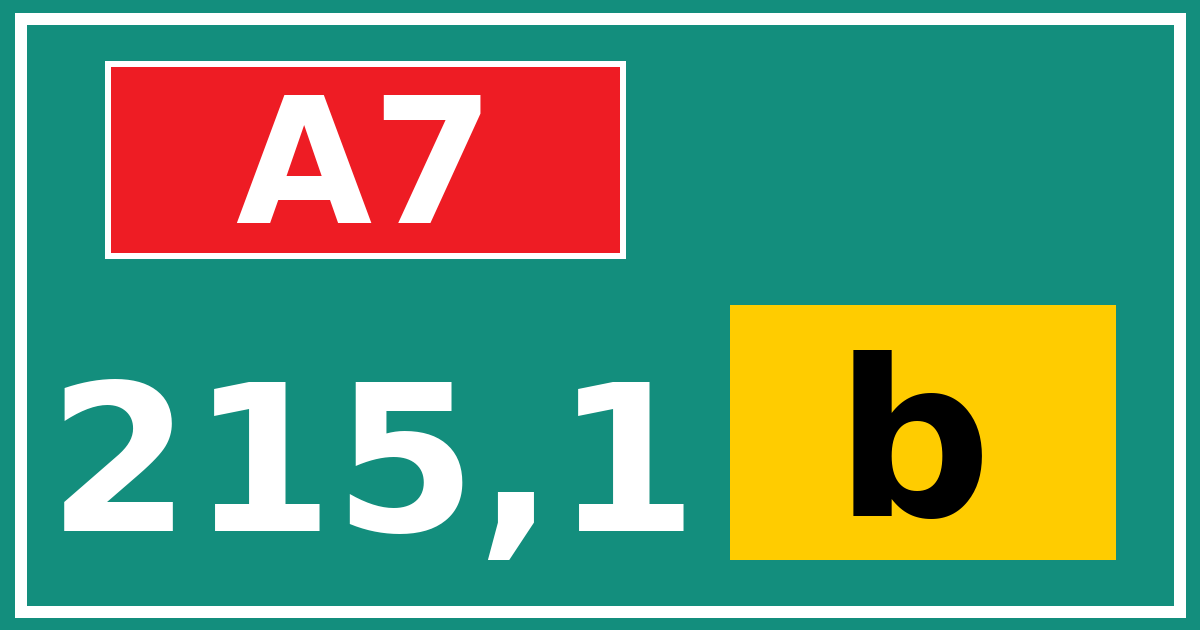Hectometerbord A7 215,1 letter b