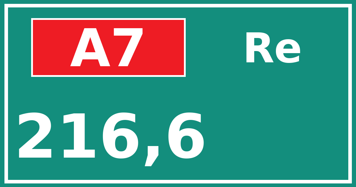 Hectometerbord A7 216,6 zijde Re