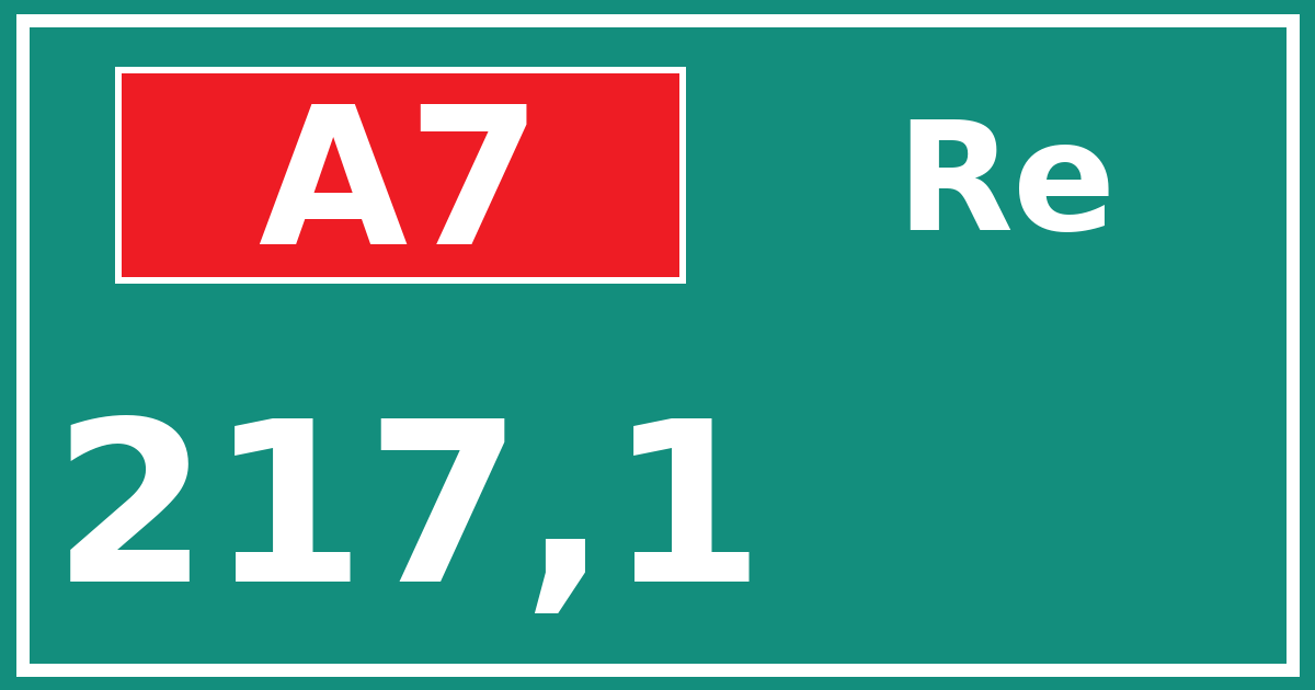 Hectometerbord A7 217,1 zijde Re