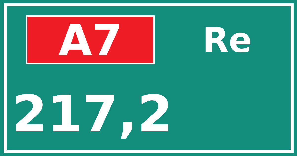 Hectometerbord A7 217,2 zijde Re