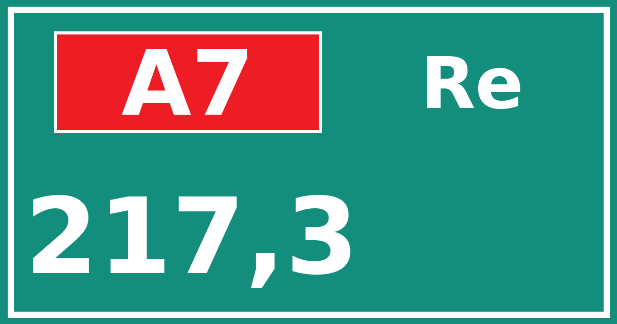 Hectometerbord A7 217,3 zijde Re