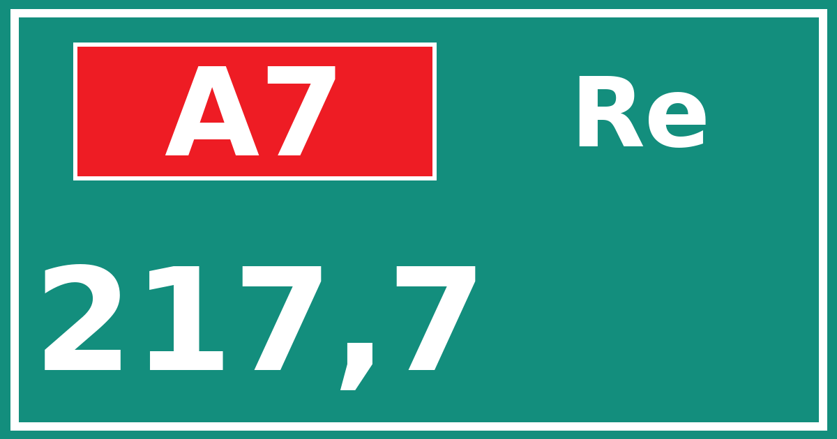 Hectometerbord A7 217,7 zijde Re