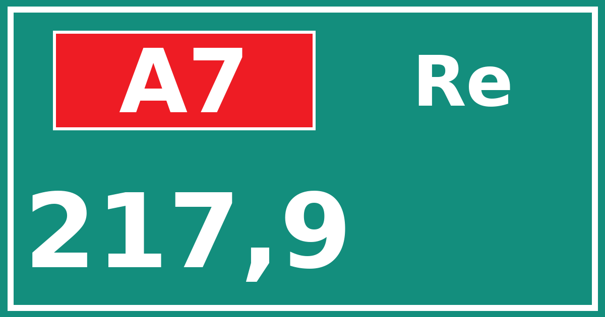 Hectometerbord A7 217,9 zijde Re