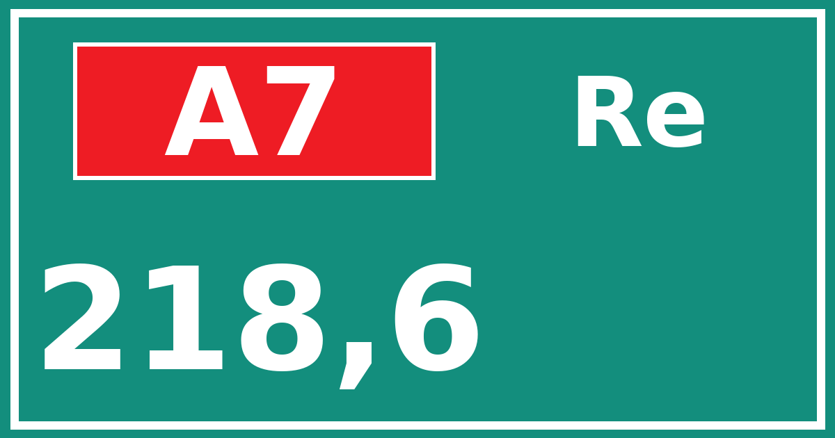 Hectometerbord A7 218,6 zijde Re