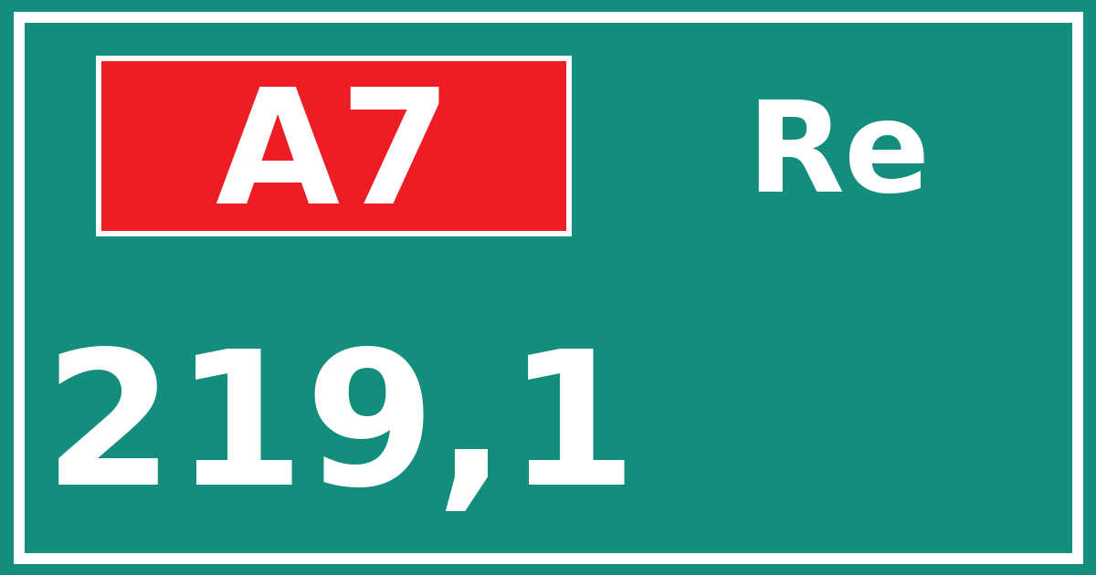 Hectometerbord A7 219,1 zijde Re