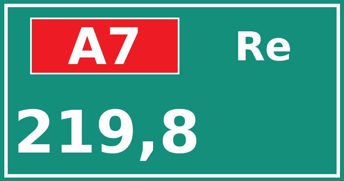 Hectometerbord A7 219,8 zijde Re