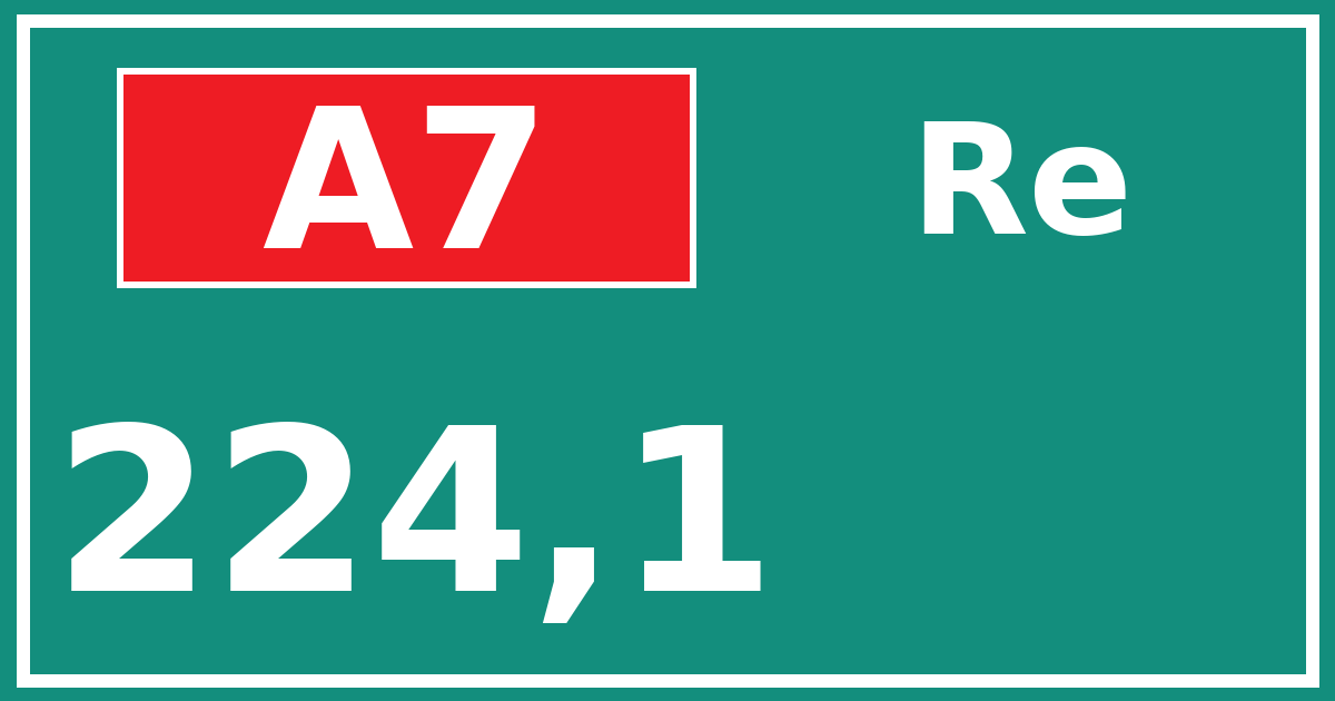 Hectometerbord A7 224,1 zijde Re