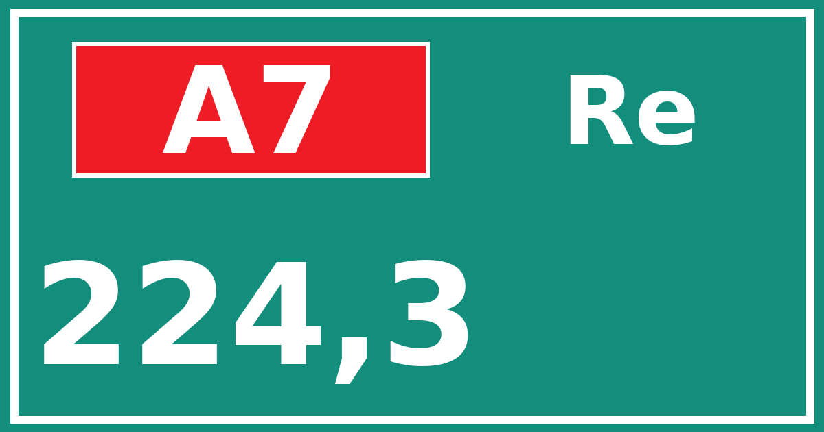 Hectometerbord A7 224,3 zijde Re