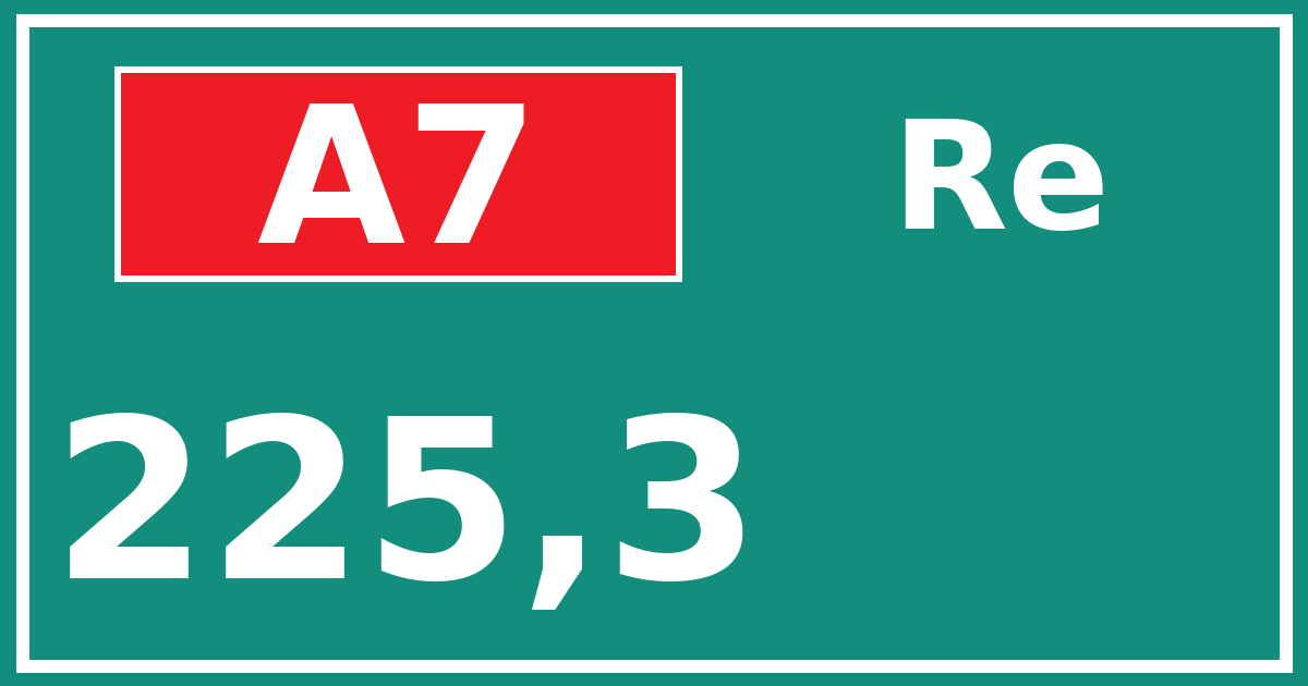 Hectometerbord A7 225,3 zijde Re