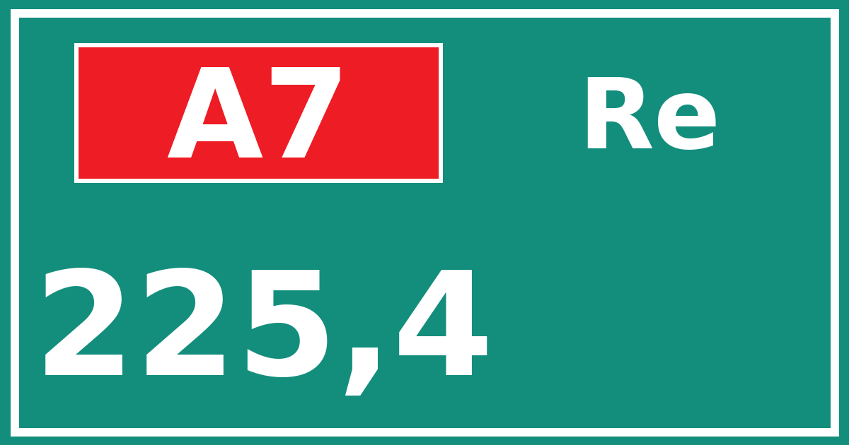 Hectometerbord A7 225,4 zijde Re