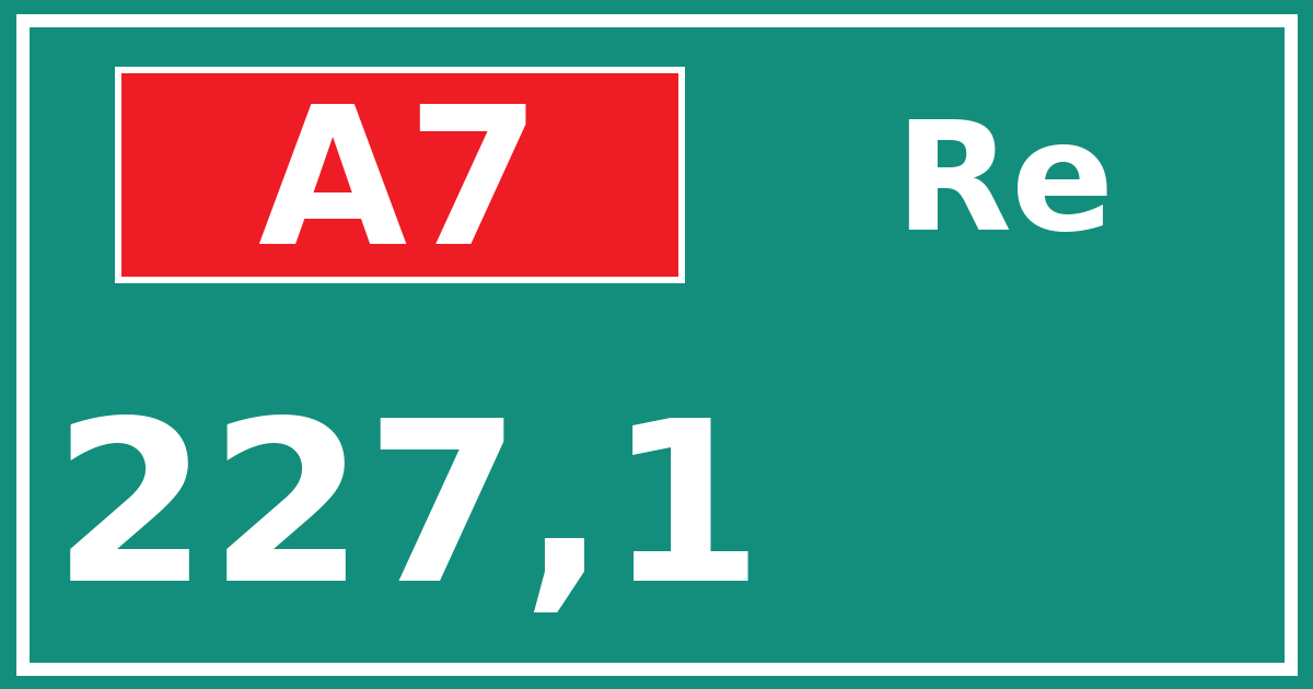 Hectometerbord A7 227,1 zijde Re