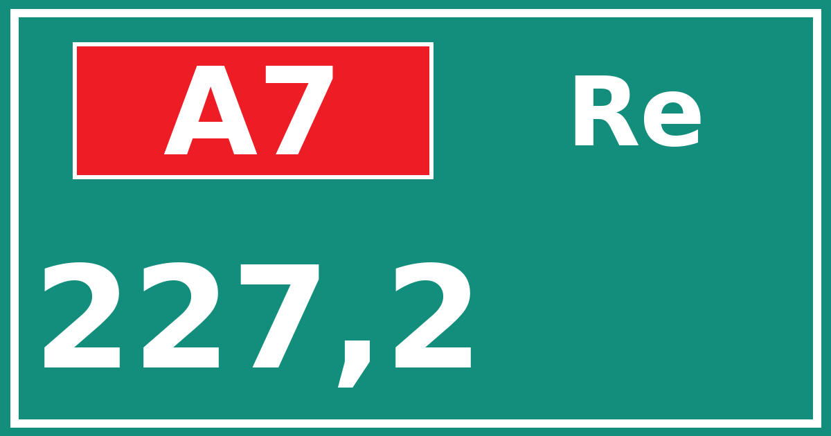 Hectometerbord A7 227,2 zijde Re