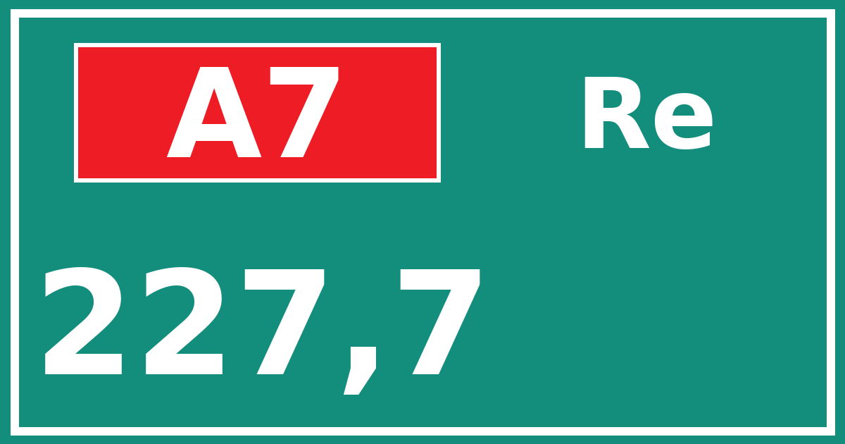 Hectometerbord A7 227,7 zijde Re