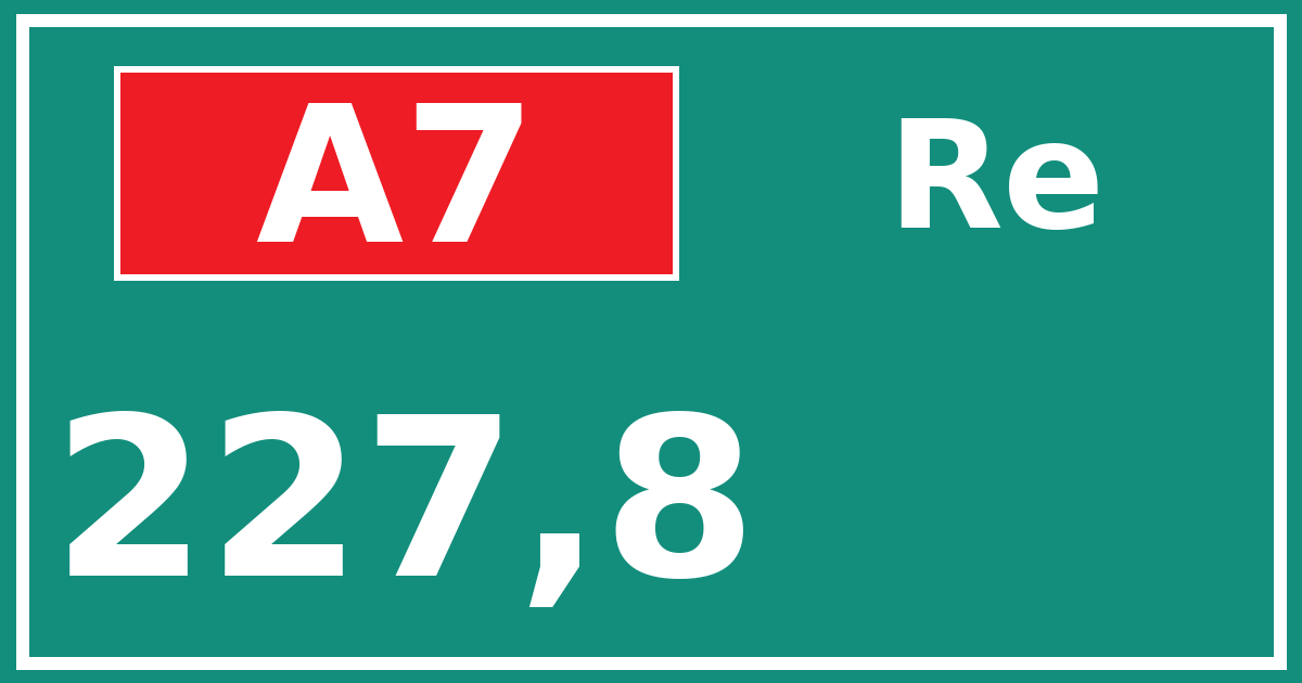 Hectometerbord A7 227,8 zijde Re