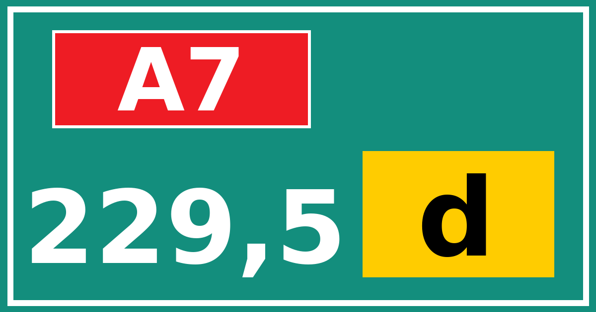 Hectometerbord A7 229,5 letter d