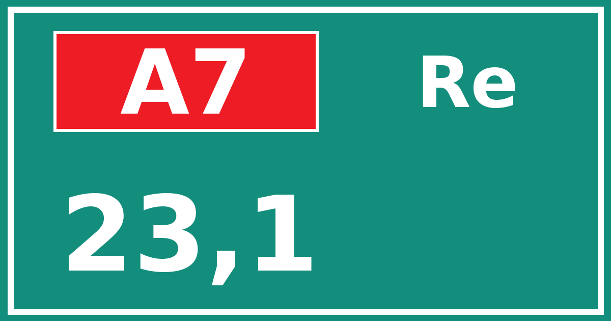 Hectometerbord A7 23,1 zijde Re