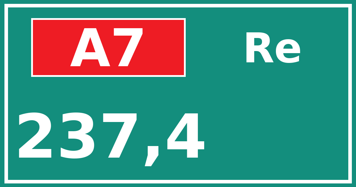 Hectometerbord A7 237,4 zijde Re