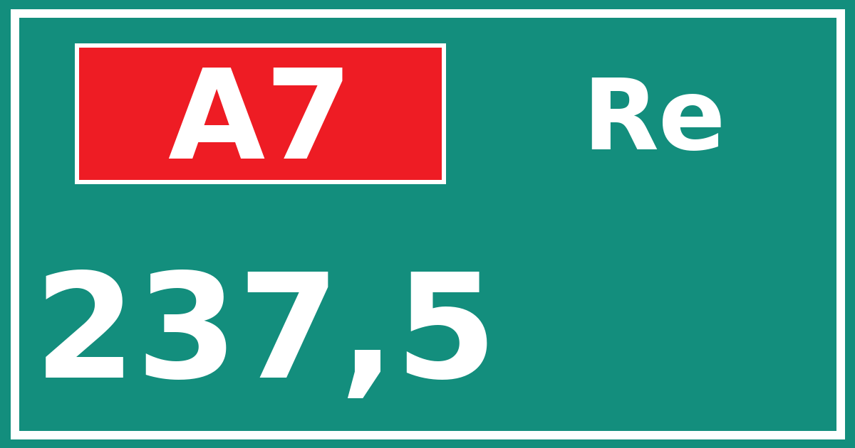 Hectometerbord A7 237,5 zijde Re