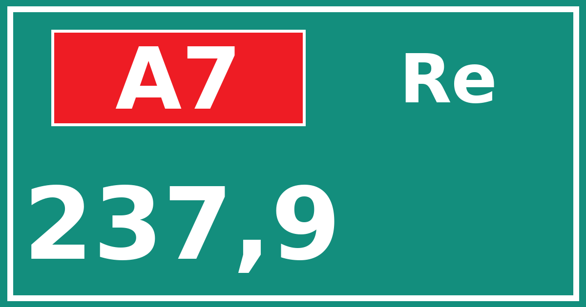 Hectometerbord A7 237,9 zijde Re
