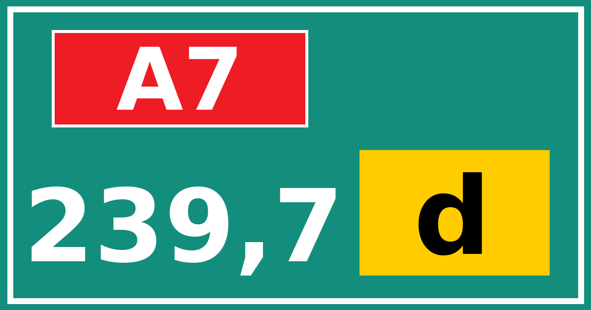Hectometerbord A7 239,7 letter d