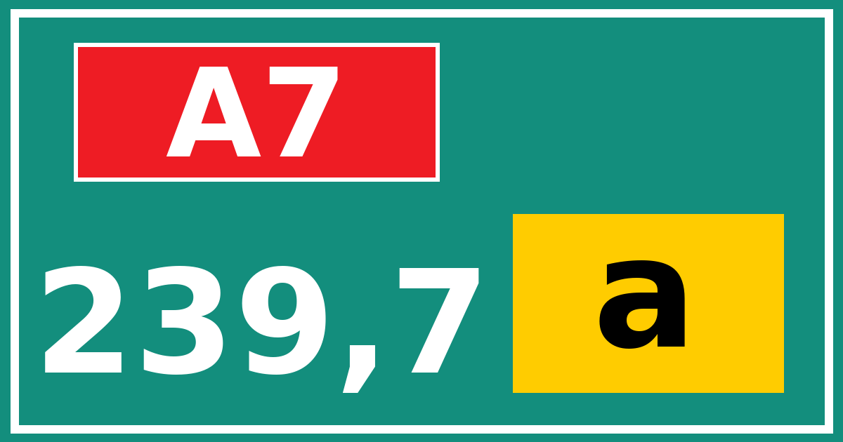 Hectometerbord A7 239,7 letter a