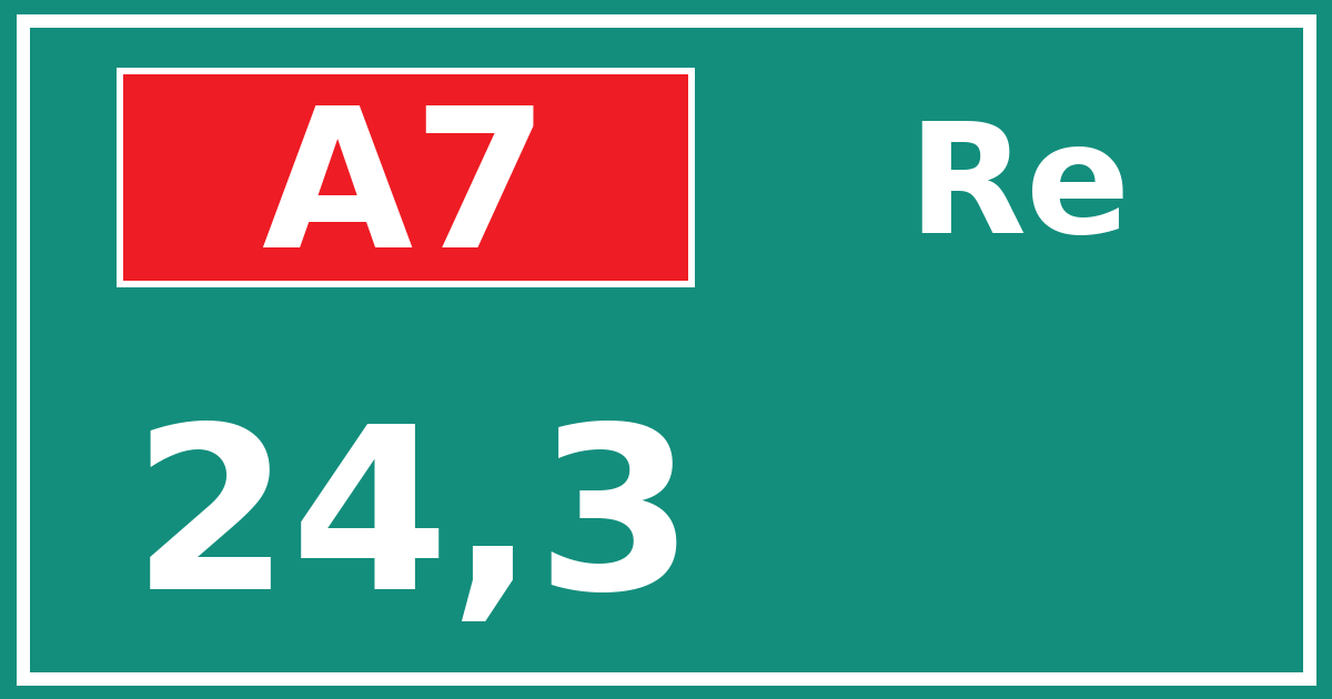Hectometerbord A7 24,3 zijde Re