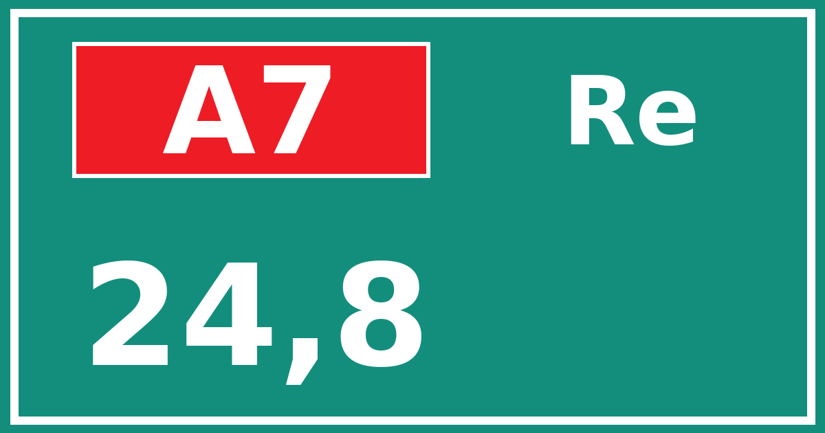 Hectometerbord A7 24,8 zijde Re