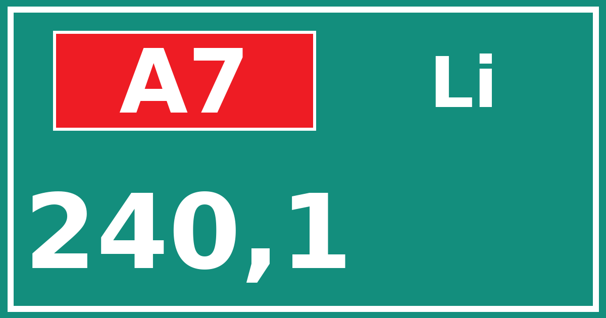 Hectometerbord A7 240,1 zijde Li