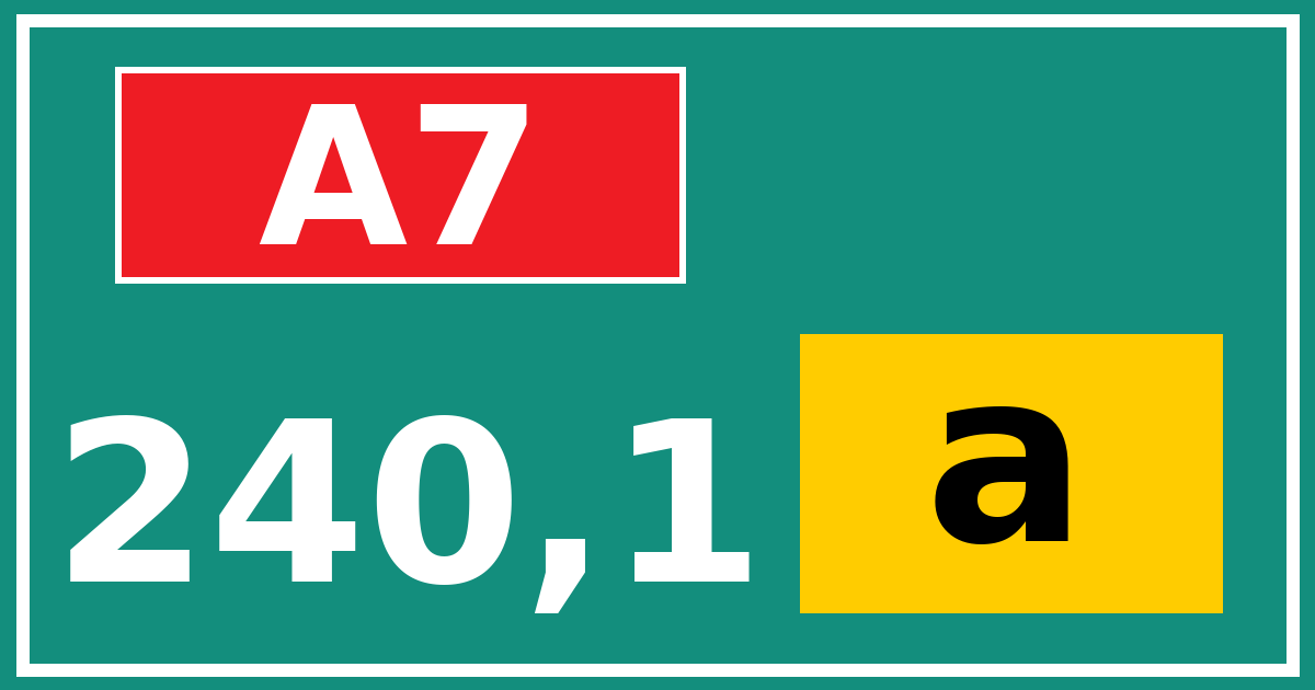 Hectometerbord A7 240,1 letter a