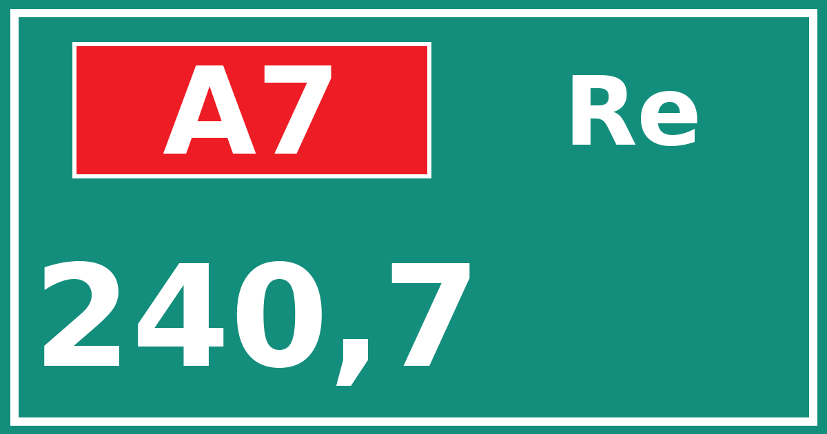 Hectometerbord A7 240,7 zijde Re