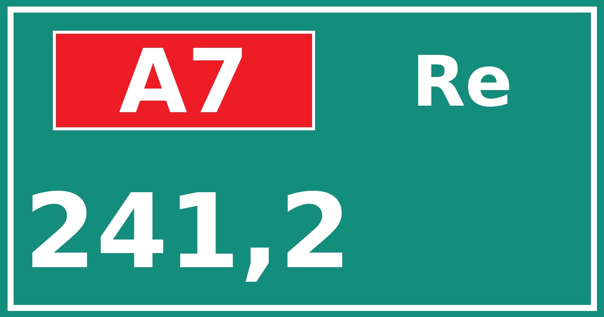 Hectometerbord A7 241,2 zijde Re