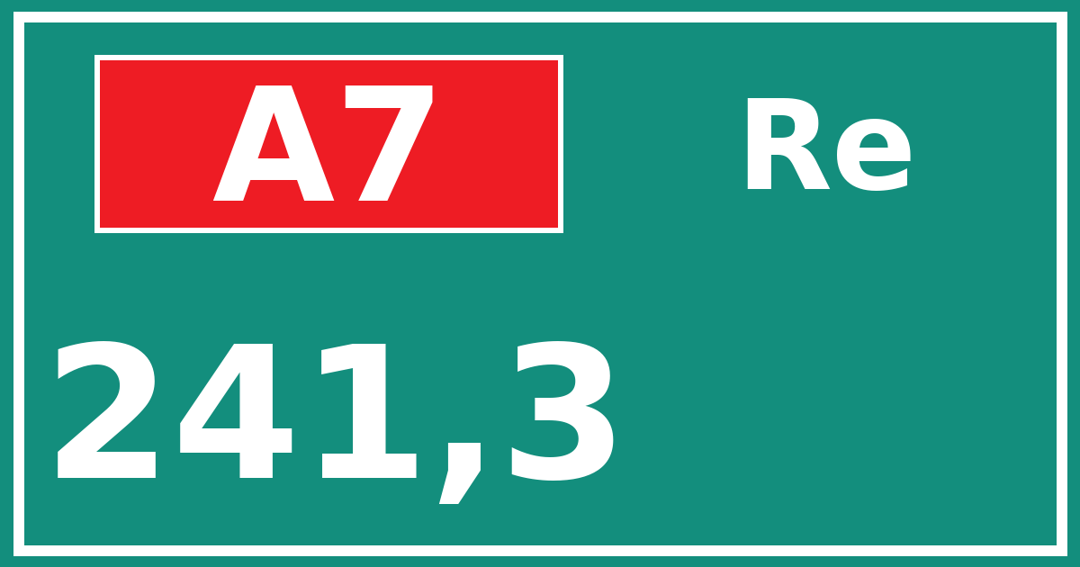 Hectometerbord A7 241,3 zijde Re