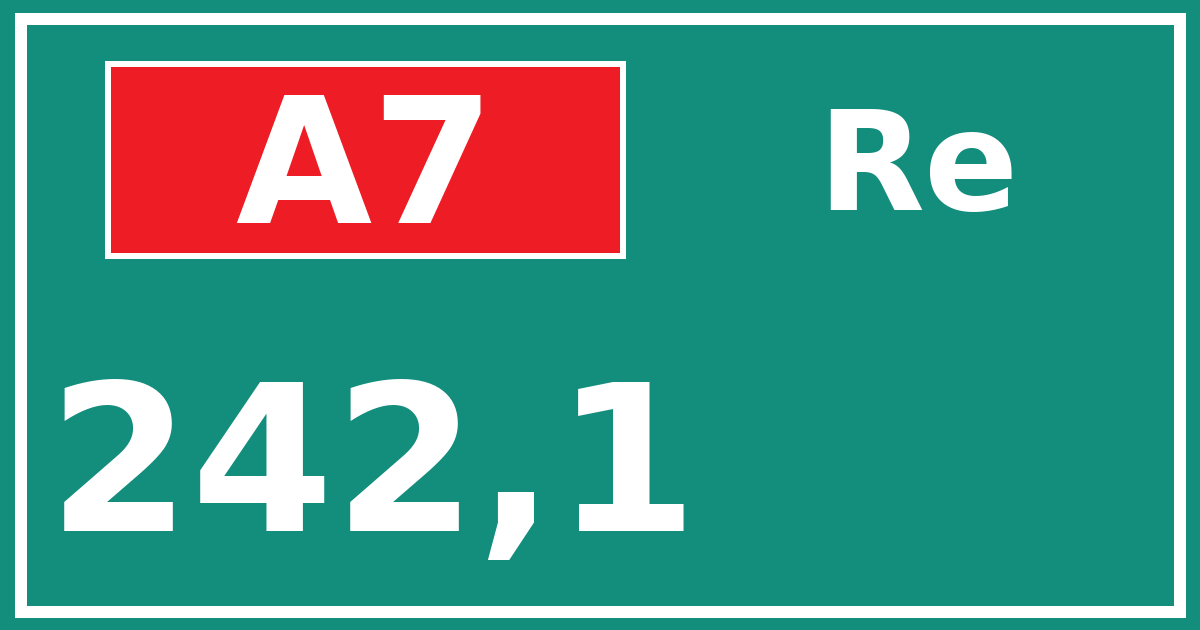 Hectometerbord A7 242,1 zijde Re