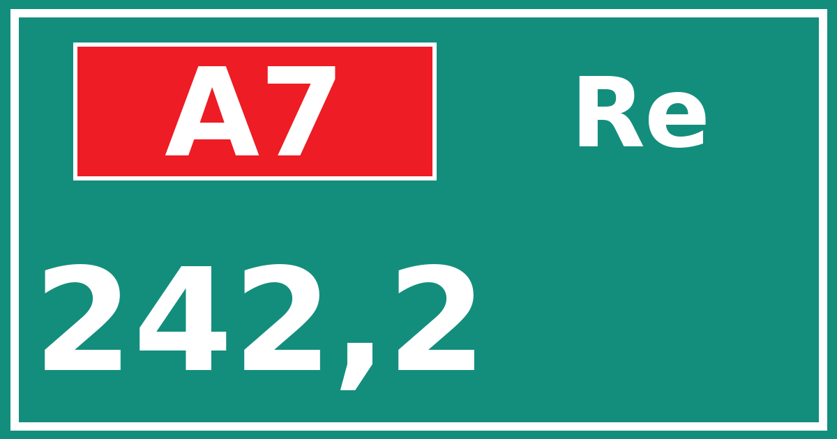 Hectometerbord A7 242,2 zijde Re
