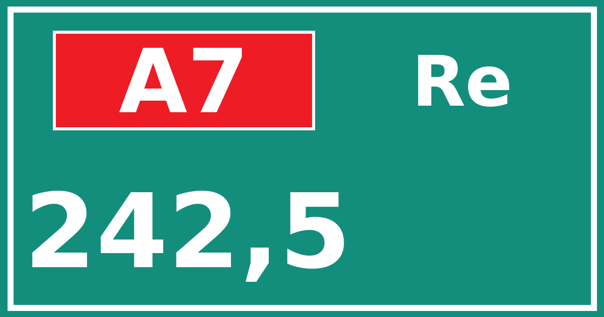 Hectometerbord A7 242,5 zijde Re