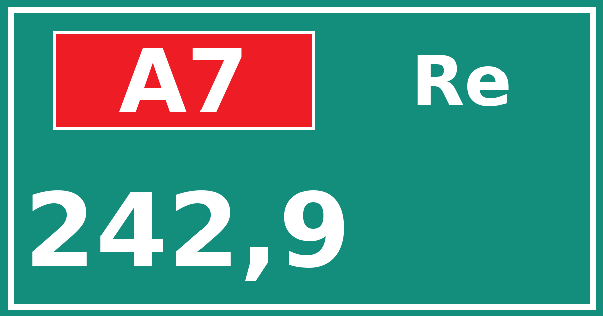 Hectometerbord A7 242,9 zijde Re