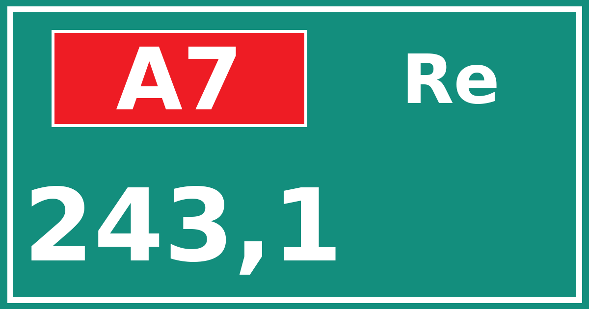 Hectometerbord A7 243,1 zijde Re