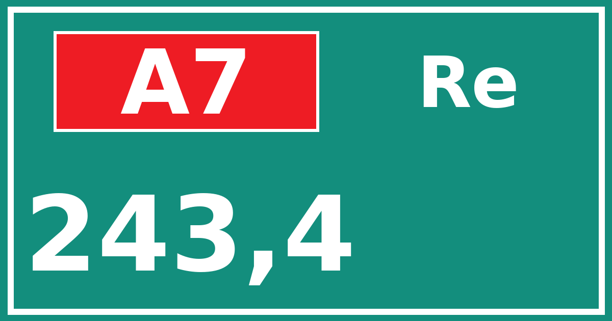 Hectometerbord A7 243,4 zijde Re