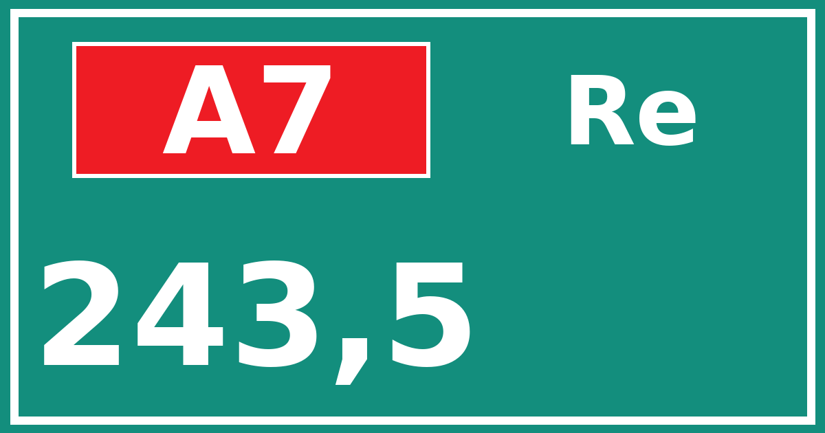 Hectometerbord A7 243,5 zijde Re
