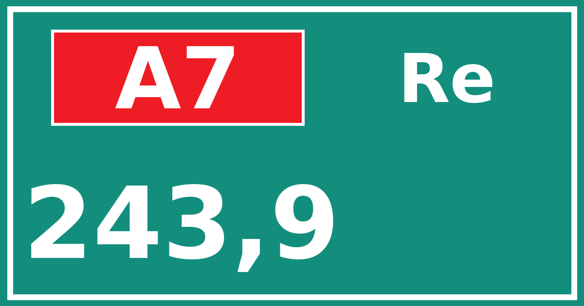 Hectometerbord A7 243,9 zijde Re