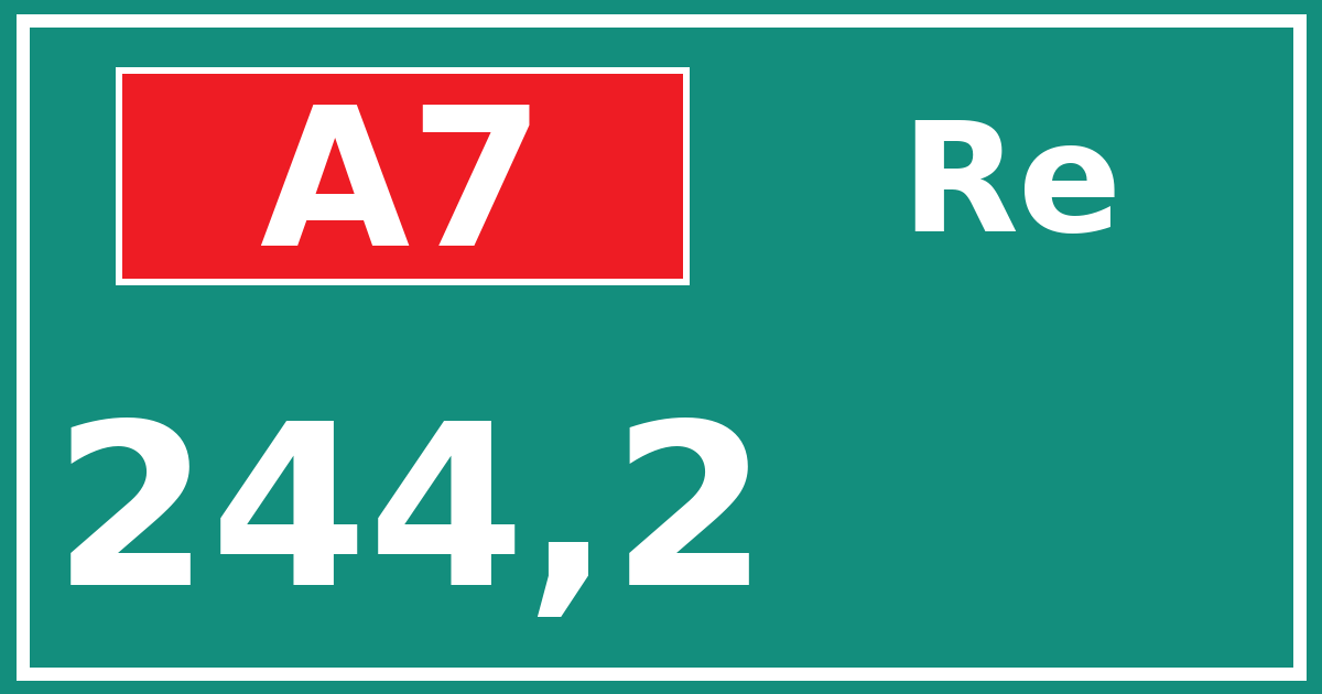 Hectometerbord A7 244,2 zijde Re