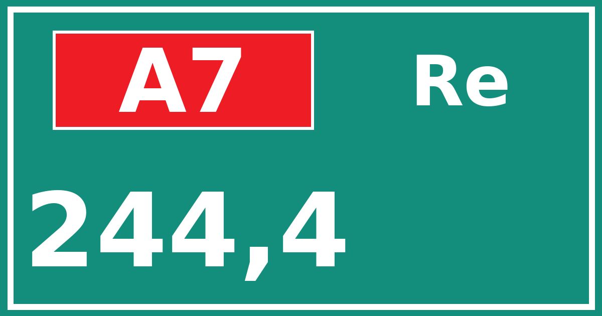Hectometerbord A7 244,4 zijde Re