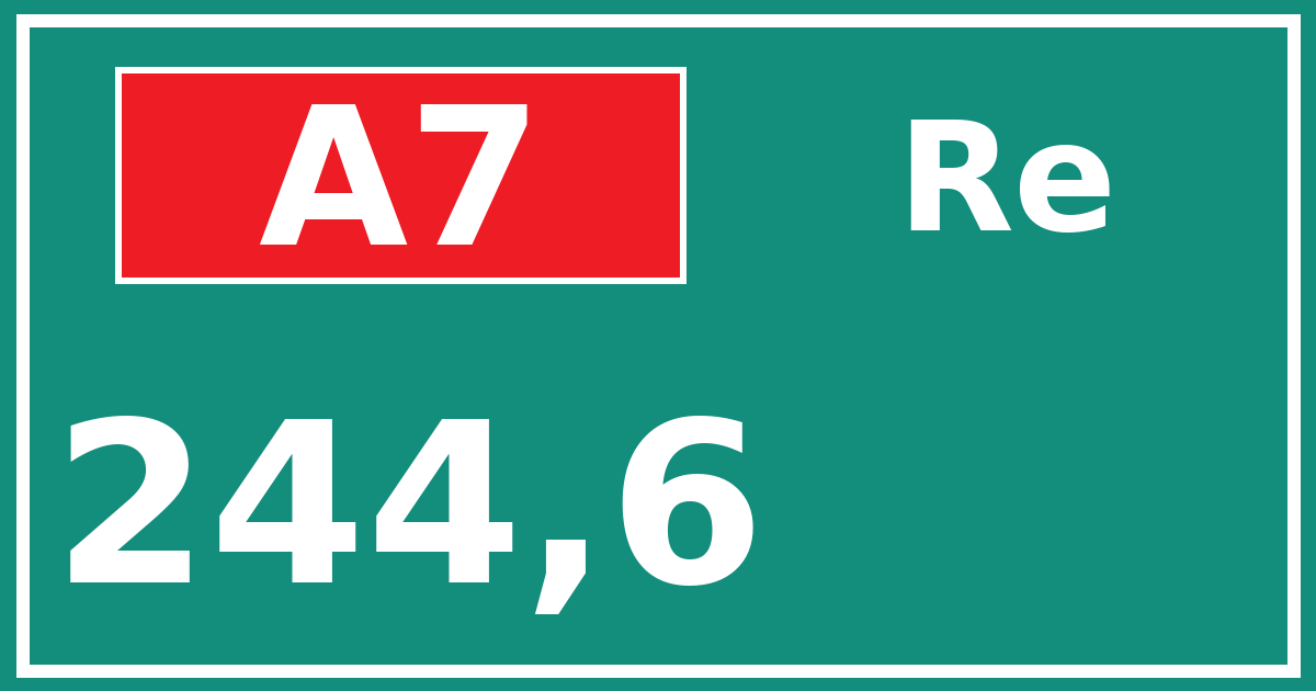 Hectometerbord A7 244,6 zijde Re