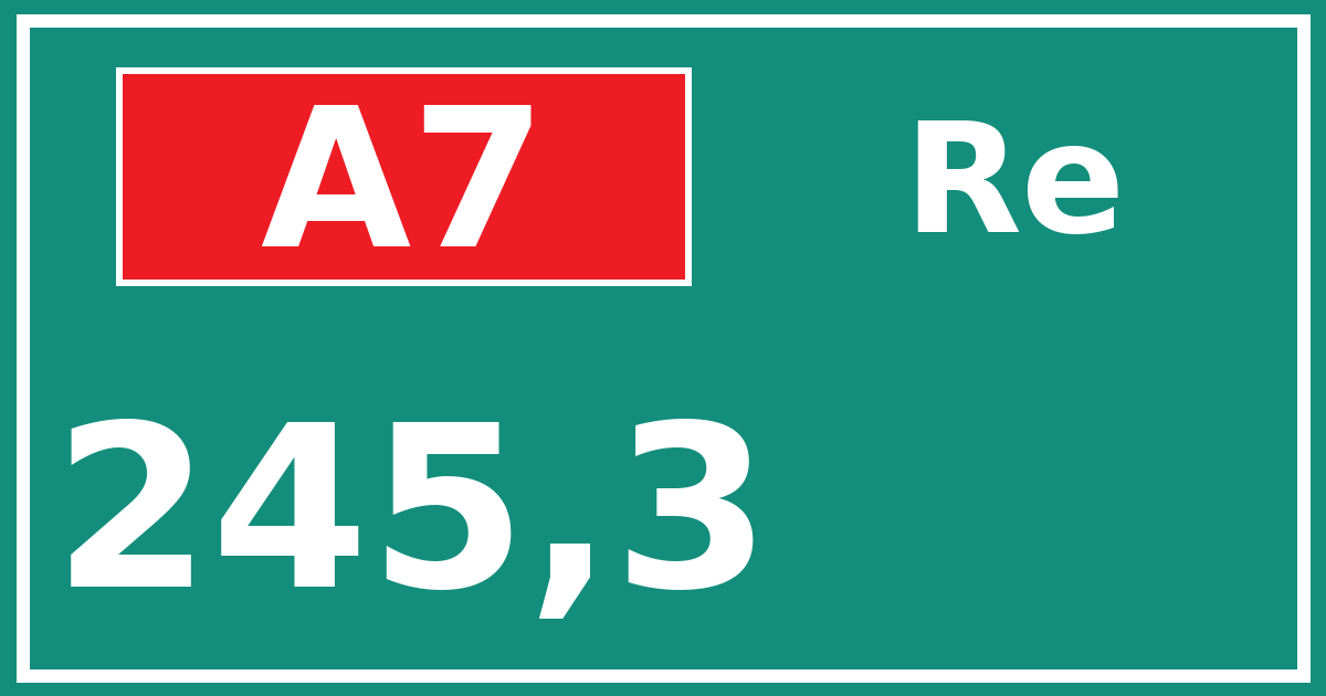 Hectometerbord A7 245,3 zijde Re